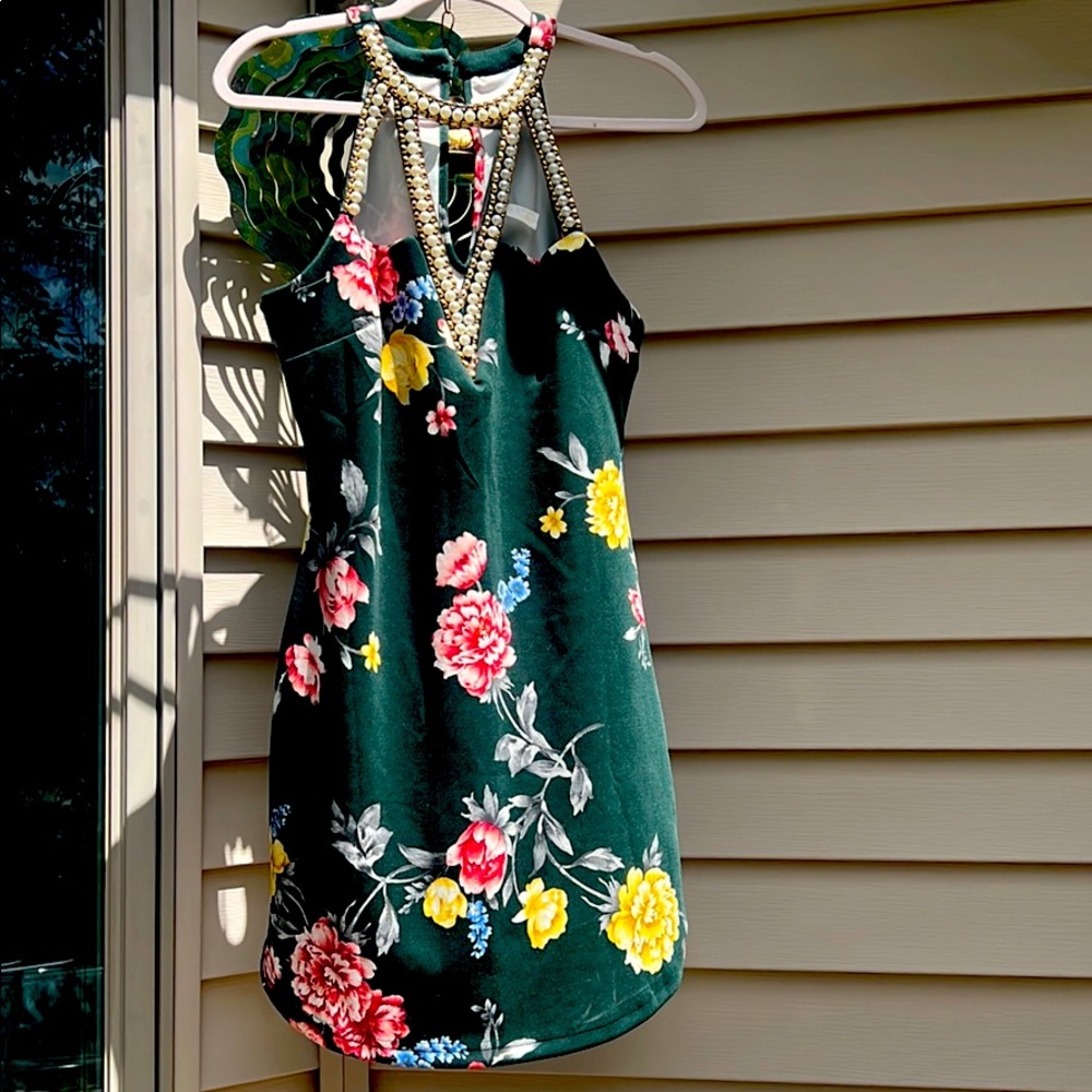 Available by Angela Fashion Green Floral Dress
